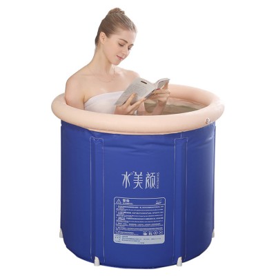 Eco-friendly Big Size PVC Inflatable Round Bathtub Folding Bath Tub Plastic Adult