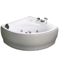 New design indoor corner whirlpool bath tub acrylic massage bathtubs for 2 adults with pillow and massage jets