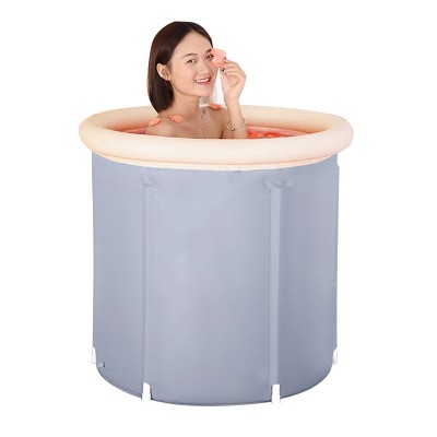 70*75 CM Free Standing  PVC Deep Soaking Sitting Tub Adult Folding Portable Bathtub